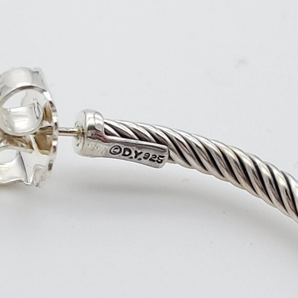 DAVID YURMAN Sterling Silver Classic Cable Hoop Earrings 1.5 inch with Pouch - Picture 5 of 9